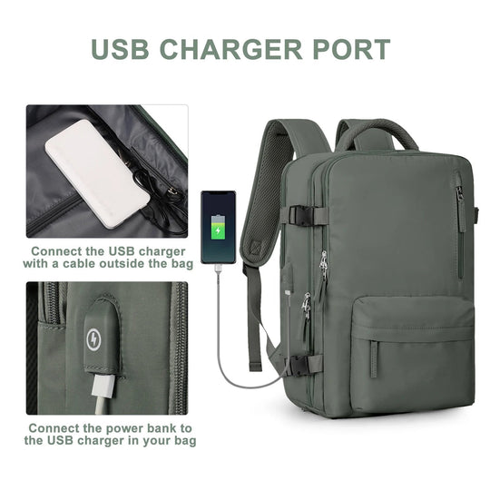 Kvinders Rejserygsæk med USB-opladning 5