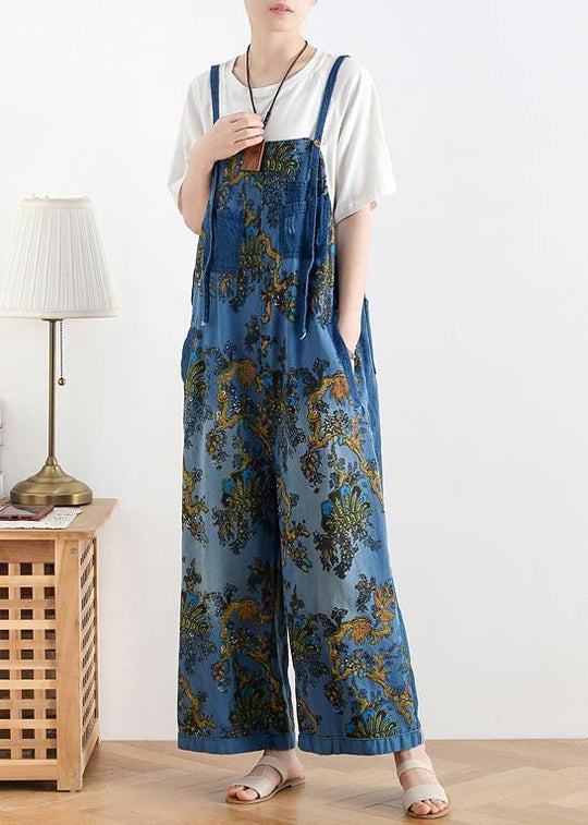 Kvinders Retro Etnisk Stil Denim Overalls 1