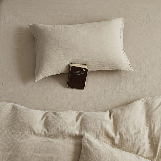 Kvinders Sengesæt med Naturlig Tekstur og Åndbar Design 7