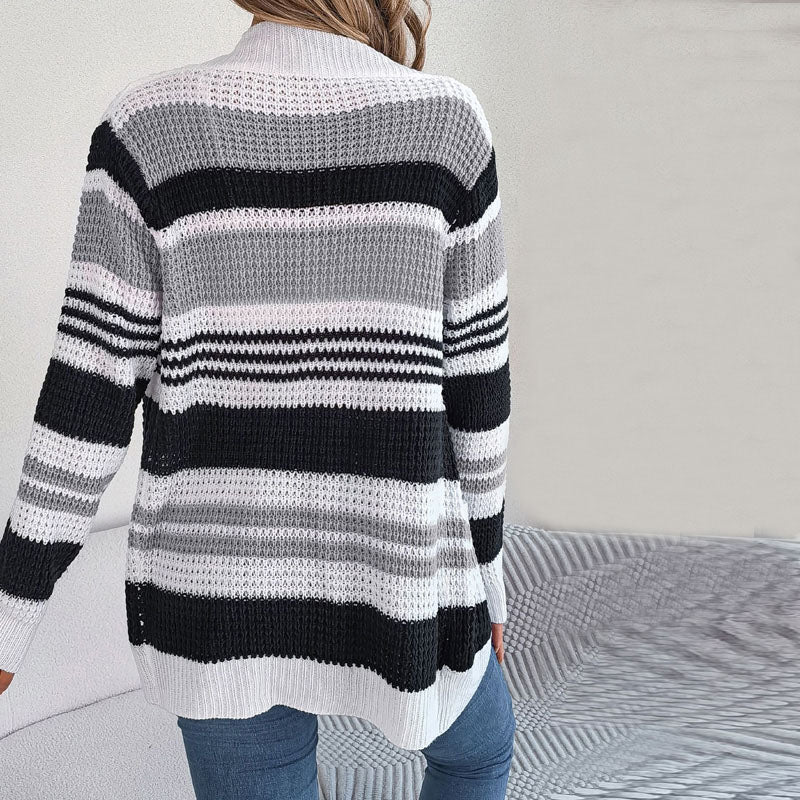 Kvinders Stribet Strik Sweater 5