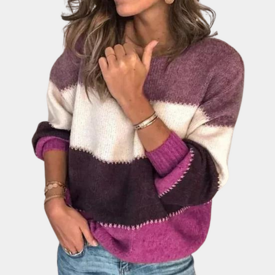 Kvinders Stribet Sweater i Klassisk Stil 10