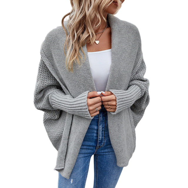 Kvinders Strikket Batwing Sweater Stilfuld 0