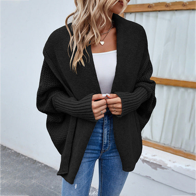 Kvinders Strikket Batwing Sweater Stilfuld 5