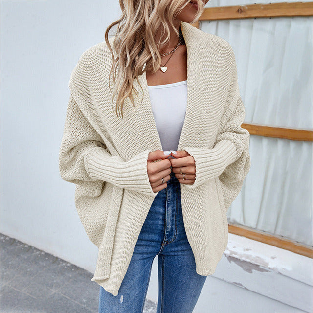 Kvinders Strikket Batwing Sweater Stilfuld 6