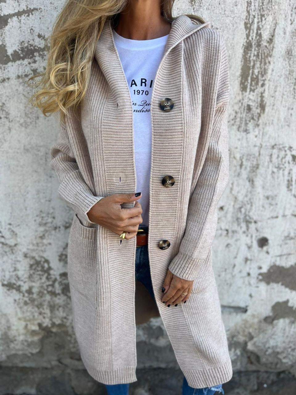 Kvinders Strikket Cardigan Klassisk Stil 1