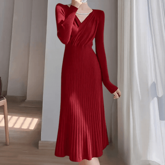 Kvinders Strikket Kjole Komfortabel Design Polyester 5