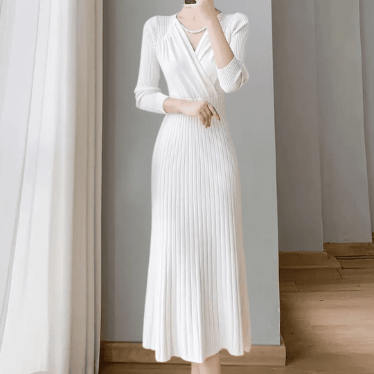 Kvinders Strikket Kjole Komfortabel Design Polyester 6