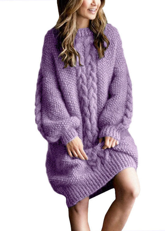 Kvinders Strikket Sweater Kjole Klassisk Stil 1