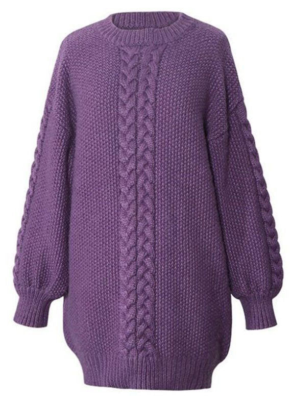 Kvinders Strikket Sweater Kjole Klassisk Stil 4