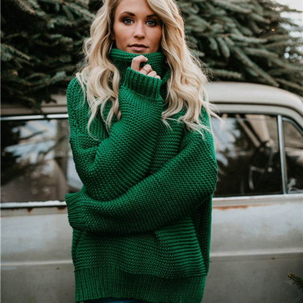 Kvinders Strikket Sweater Turtleneck 3