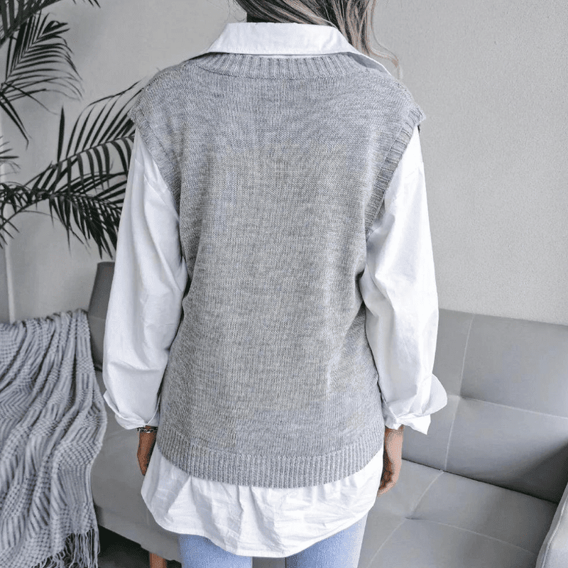 Kvinders Strikket V-hals Cardigan 2