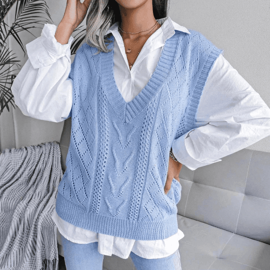 Kvinders Strikket V-hals Cardigan 4