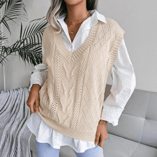 Kvinders Strikket V-hals Cardigan 5