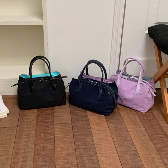 Kvinders Strukturerede Taske Satchel Stilfuld 4