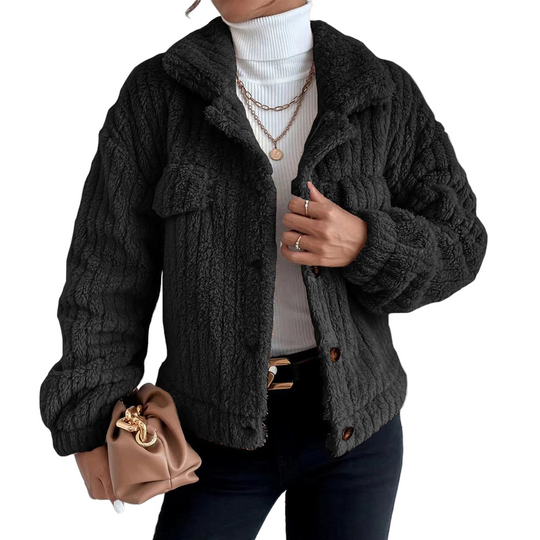 Kvinders Teddy Coat Faux Shearling Oversized Fit 0