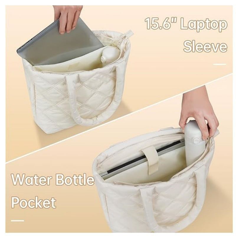 Kvinders Tote Håndtaske Isoleret Quiltet Design 4