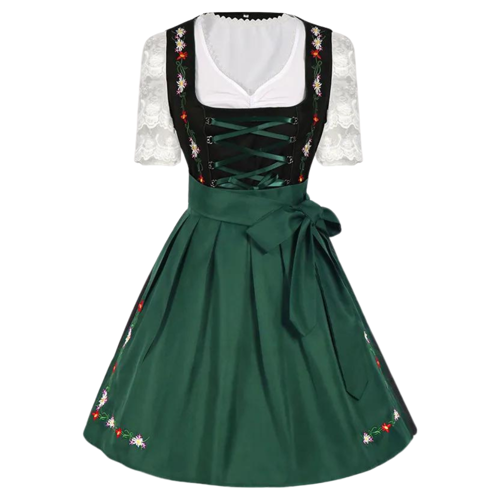 Kvinders Traditionelle Oktoberfest Kjole med Blomsterbroderi 0