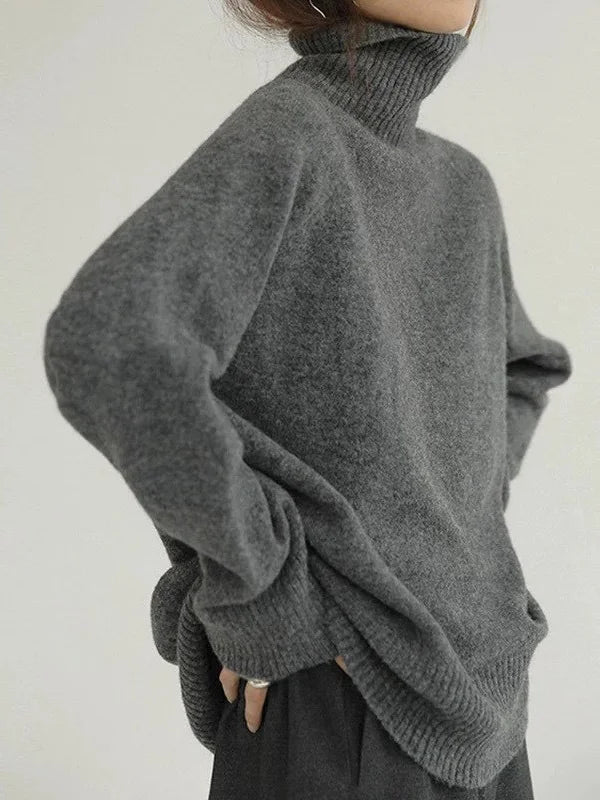 Kvinders Turtleneck Sweater Af Uldblanding Med Ribbede Manchetter 3