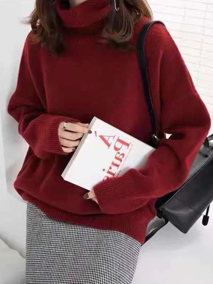 Kvinders Turtleneck Sweater Af Uldblanding Med Ribbede Manchetter 4