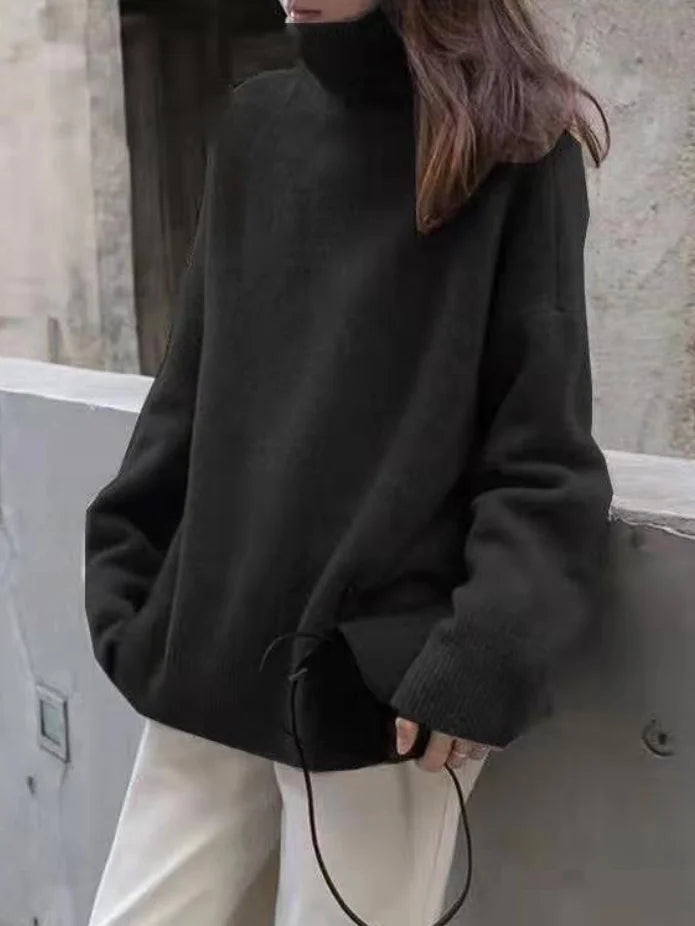 Kvinders Turtleneck Sweater Af Uldblanding Med Ribbede Manchetter 5