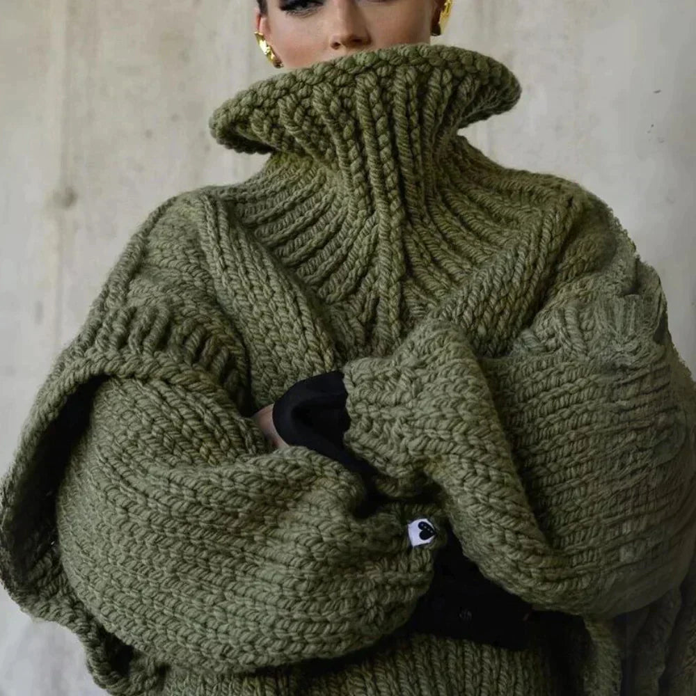 Kvinders Turtleneck Sweater Oversized Fit 3