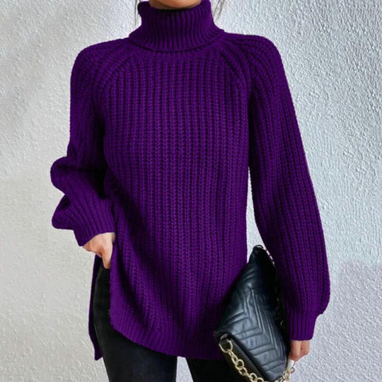 Kvinders Turtleneck Sweater Ribbet Uld Strik 2