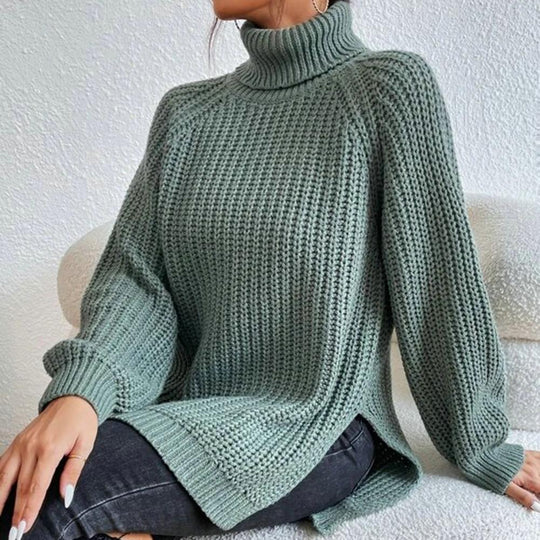 Kvinders Turtleneck Sweater Ribbet Uld Strik 3