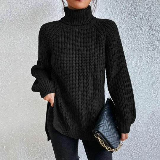 Kvinders Turtleneck Sweater Ribbet Uld Strik 4