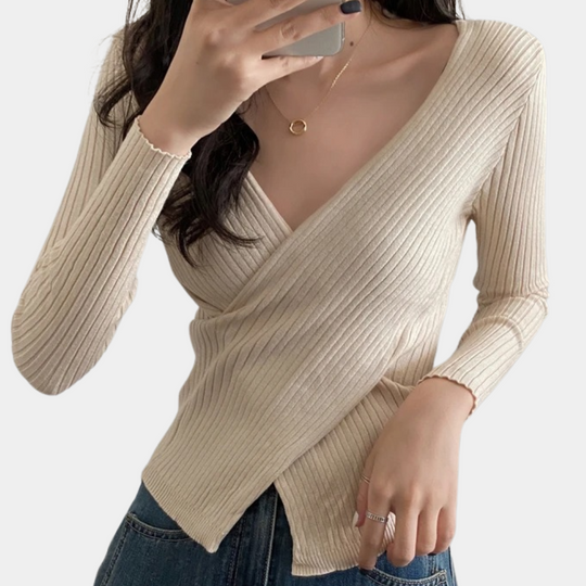 Kvinders V-hals Sweater Trendy Stil 6