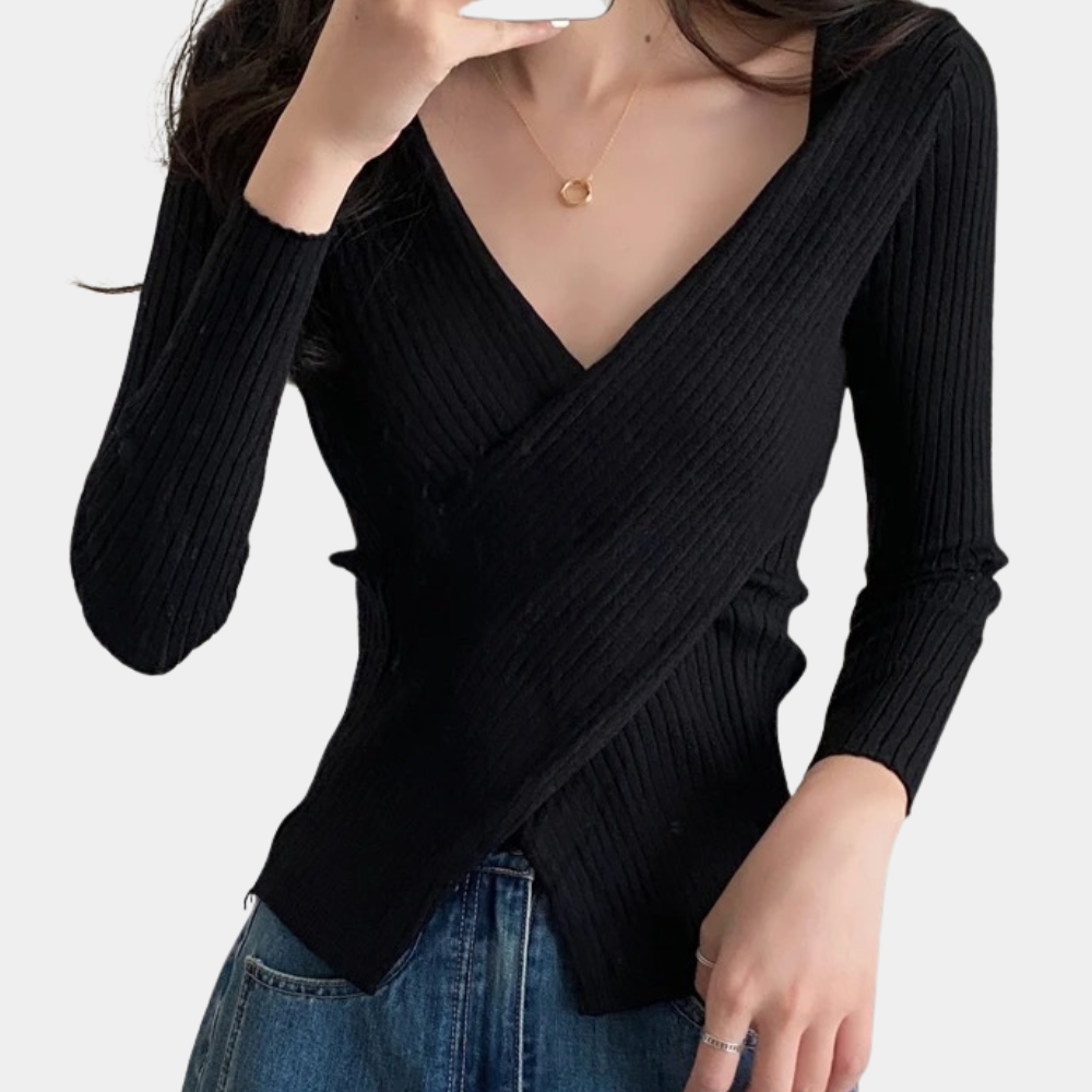 Kvinders V-hals Sweater Trendy Stil 7