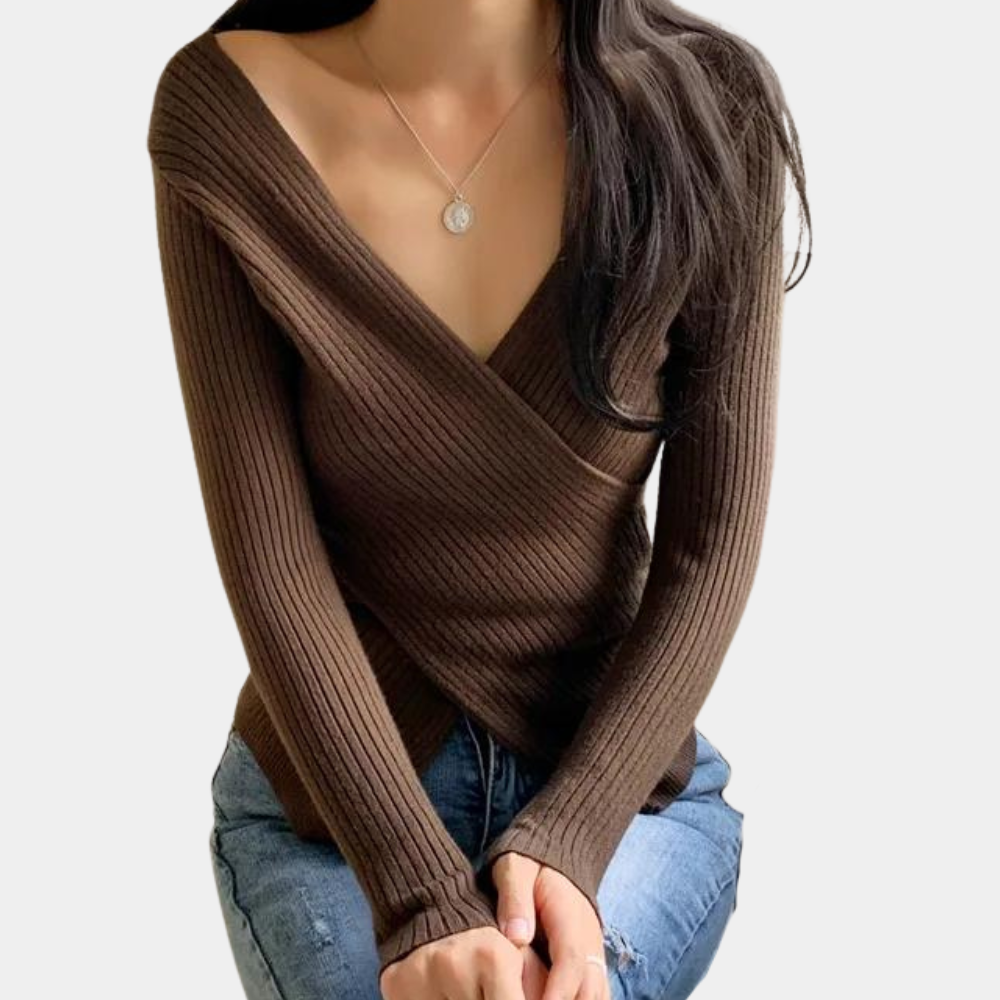 Kvinders V-hals Sweater Trendy Stil 8