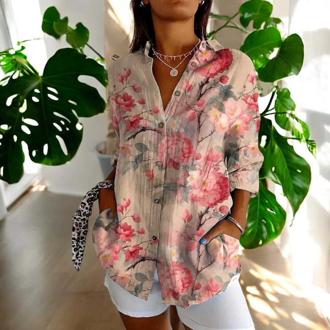 Kvinders Vintage Bluse i Smukke Farver 11