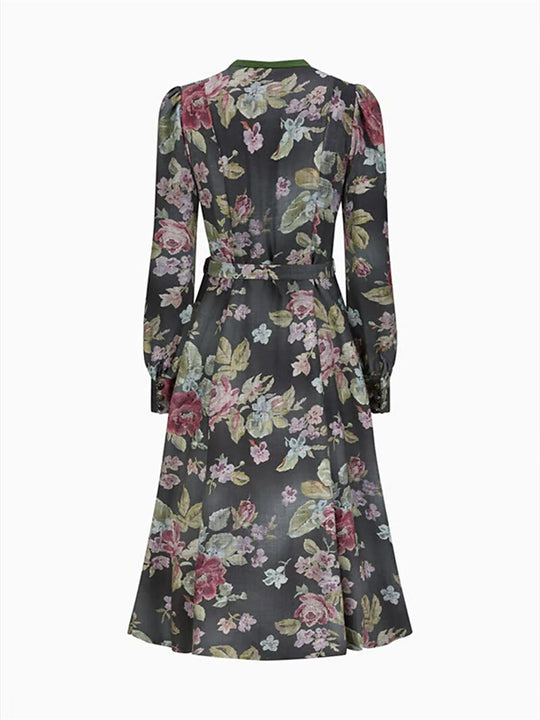Kvinders Vintage Dirndl Kjole med Blomstermønster 6