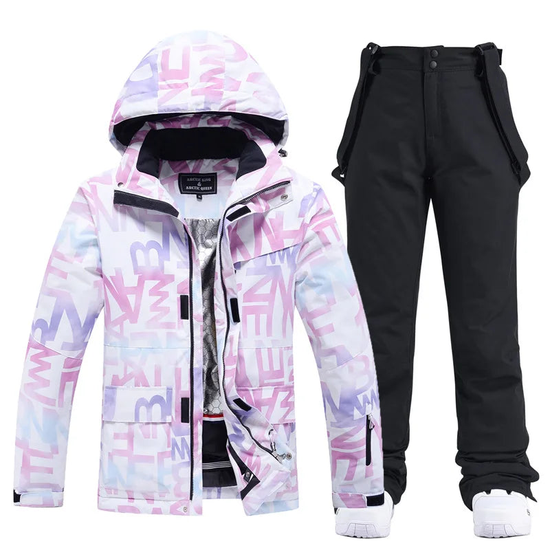 Kvinders Vinter Skidragt Todelt med Hætte 3