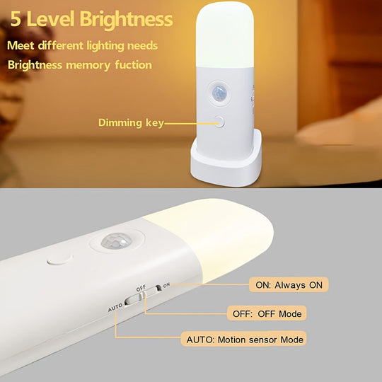 LED Natlampe med Bevægelsessensor Justerbar Lysstyrke 3