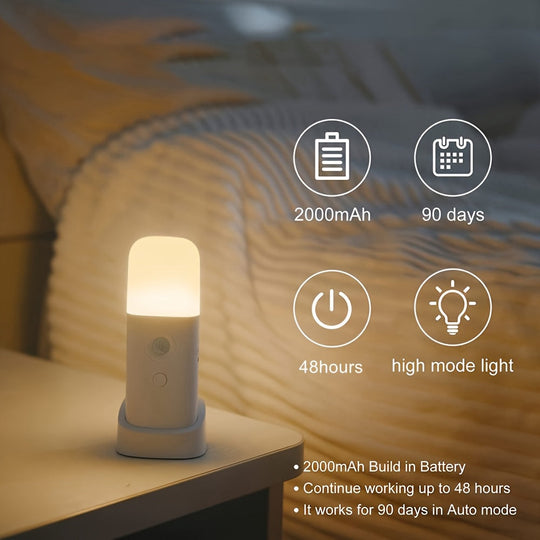 LED Natlampe med Bevægelsessensor Justerbar Lysstyrke 4