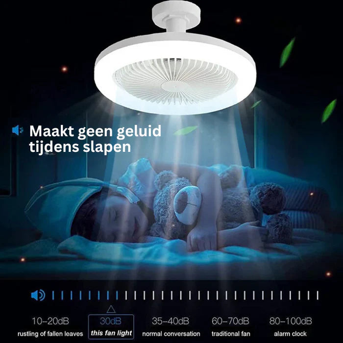 Loftsventilator med Lys og Fjernbetjening Slank Design 6