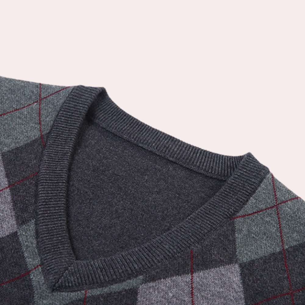 Mænds Ærmeløs Sweater V-Hals 4
