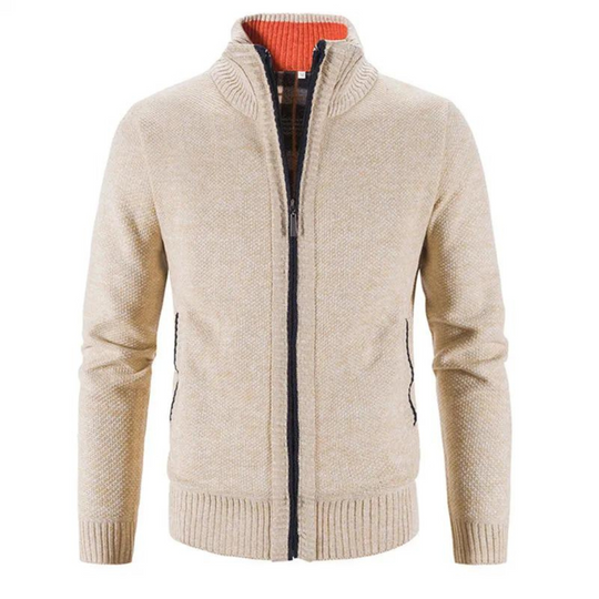 Mænds Cardigan med Lynlås og Mock Hals 1