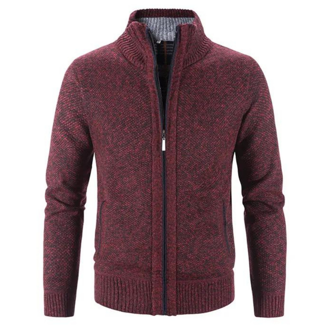 Mænds Cardigan med Lynlås og Mock Hals 4