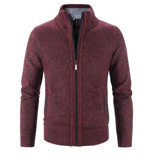 Mænds Cardigan med Lynlås og Mock Hals 4