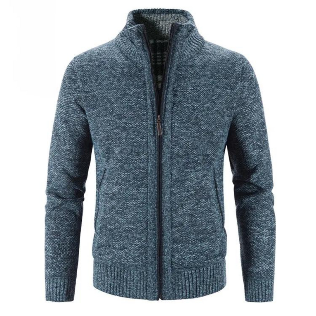 Mænds Cardigan med Lynlås og Mock Hals 5