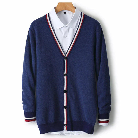 Mænds Cardigan med V-hals og Knapper 1