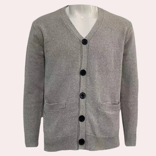 Mænds Cardigan med V-hals og Knapper 2