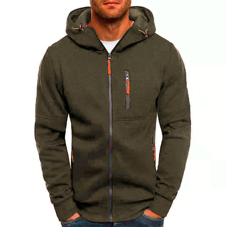Mænds Fleece Hættejakke Casual Stil 0