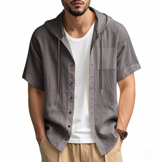Mænds Hættetrøje Button-Up Casual 7