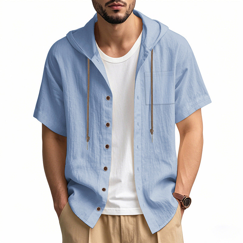 Mænds Hættetrøje Button-Up Casual 8