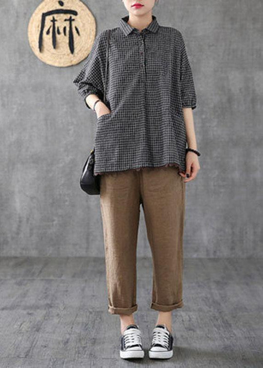 Mænds Halværmet Patchwork T-shirt i Mørkegrå 3