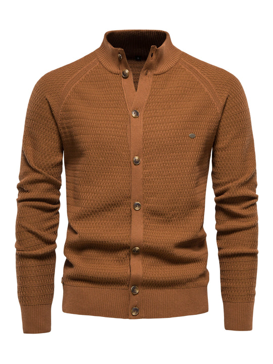 Mænds Klippede Sweater med Stativ Krave 4