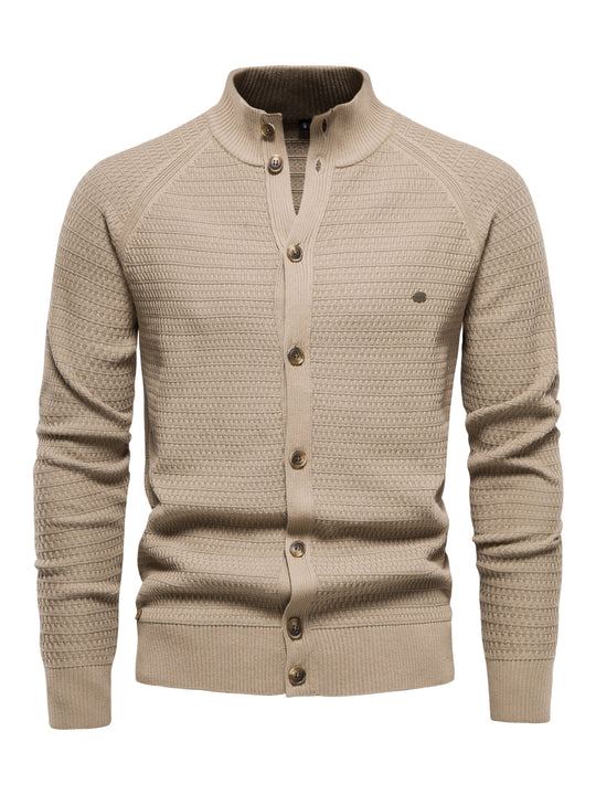 Mænds Klippede Sweater med Stativ Krave 5